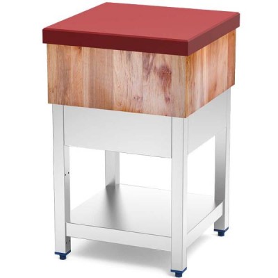 Panj za meso drveni blok sa PE pločom /inox postolje FC 030710